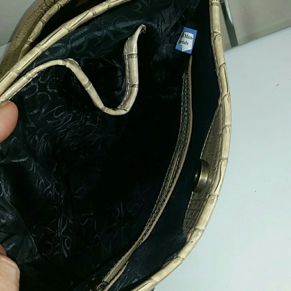 Bag Croc embossed beigel tan crossbody Vera Wang - Picture 3 of 6